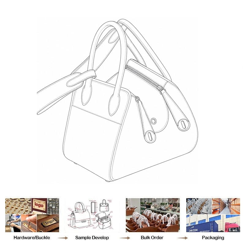 Custom Thick Grain Leather Tote Bag OEM Private Label Bag Manufacturer