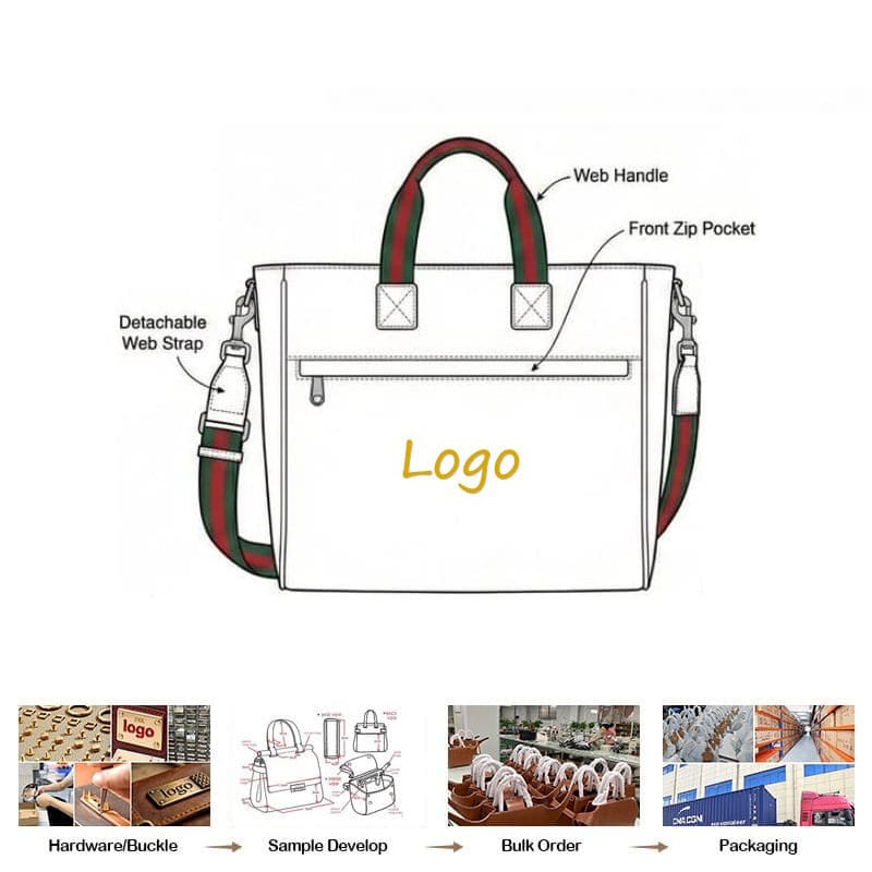 Custom Classic Leather Flap Handbag Custom Logo Private Label Factory