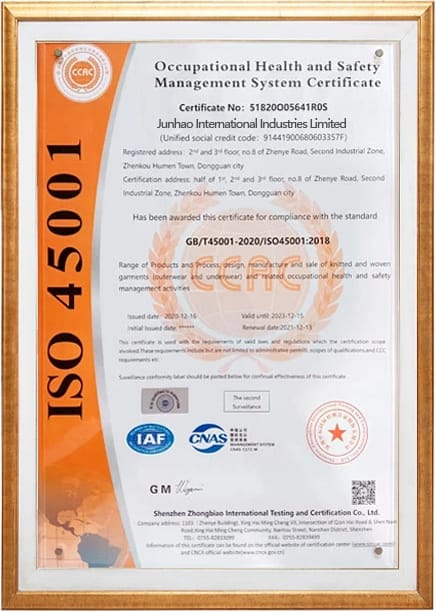 ISO 45001 Certificate