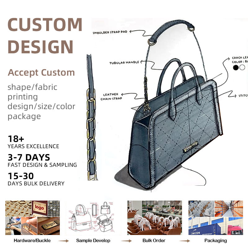 Soft Grain Leather Boston Bag Custom Handbag Material OEM