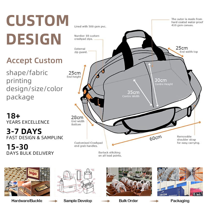 Durable Leather Travel Bag Premium Custom Handbag Supply