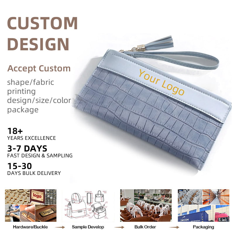 Wearproof Leather Zip Pouch Custom Handbag Factory Multi-Function OEM