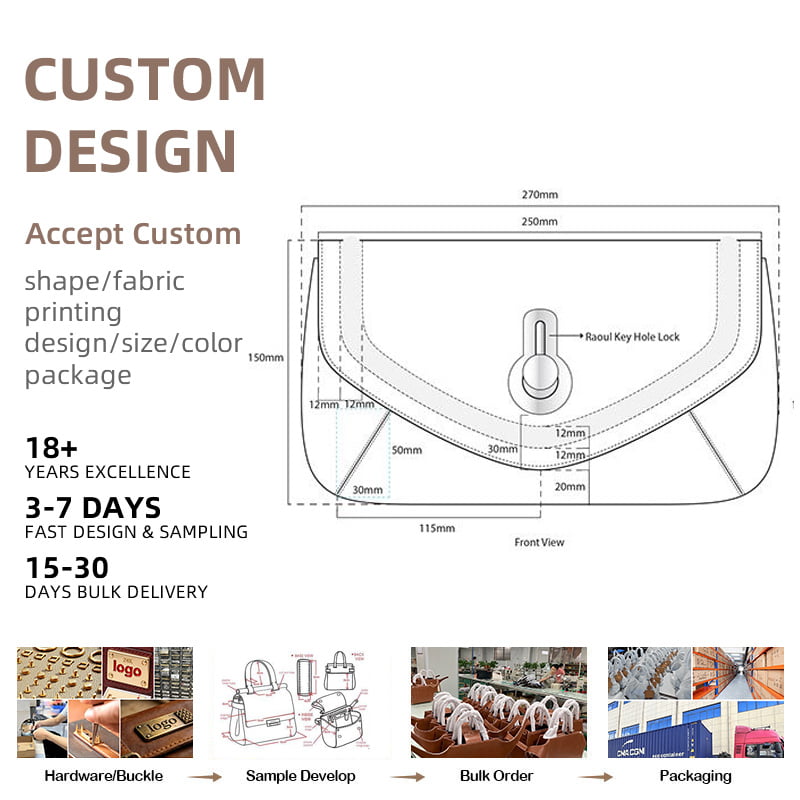 Genuine Leather Evening Clutch Custom Handbag Embossing