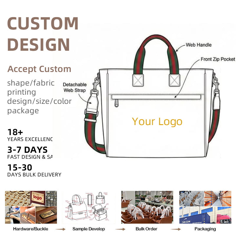 Cowhide Leather Satchel Bag Custom Handbag OEM Expert