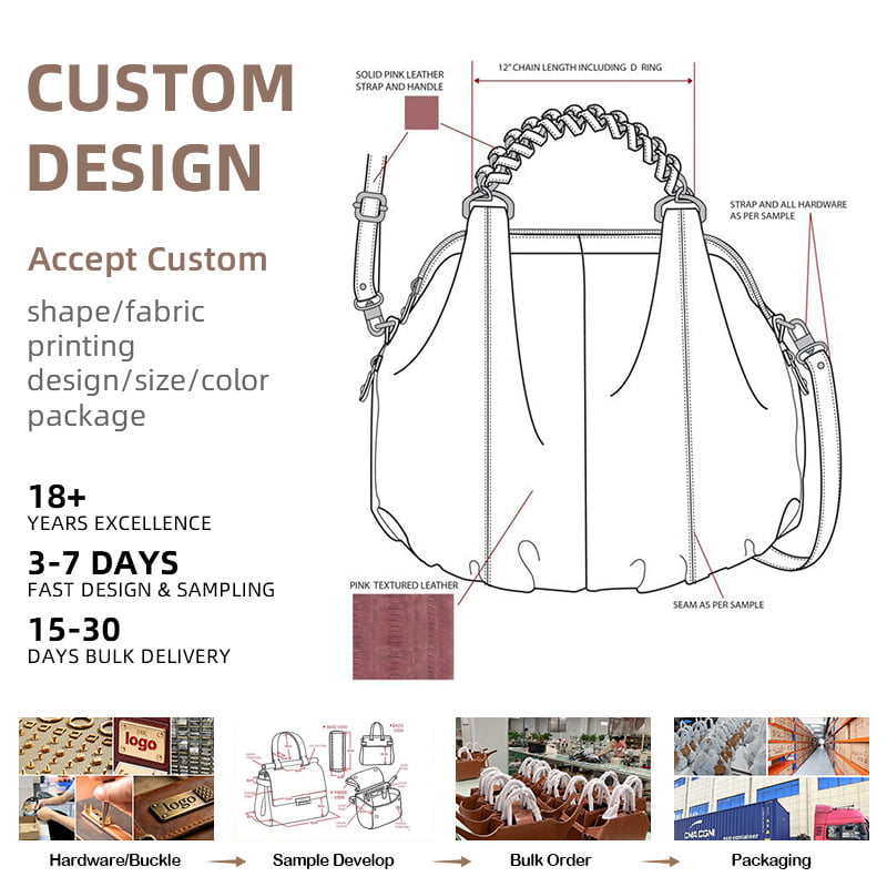 Multi-Layer Leather Cosmetic Bag Custom Handbag Production